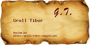 Groll Tibor névjegykártya